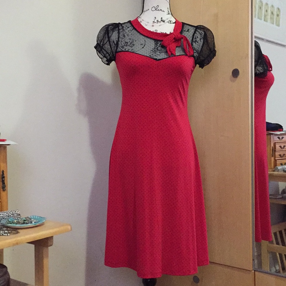 NWOT polka dot red dress